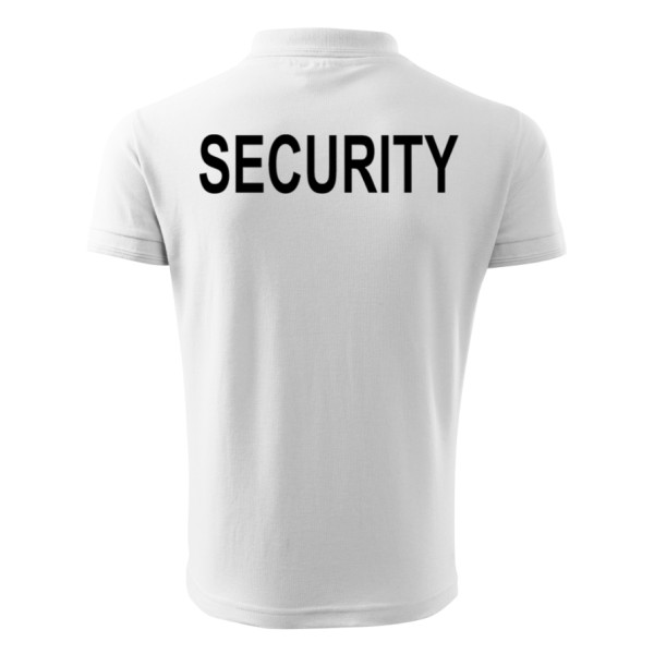 Polokošeľa SECURITY 180g s čiernym nápisom - biela