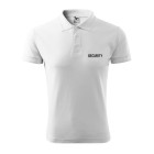 Polokošeľa SECURITY 180g s čiernym nápisom - biela