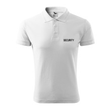 Polokošeľa SECURITY 180g s čiernym nápisom - biela