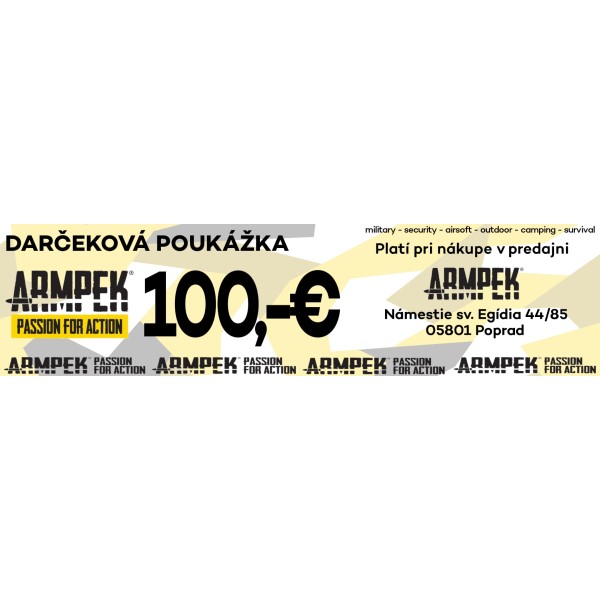 Darčeková poukážka ARMPEK v hodnote 100 EUR