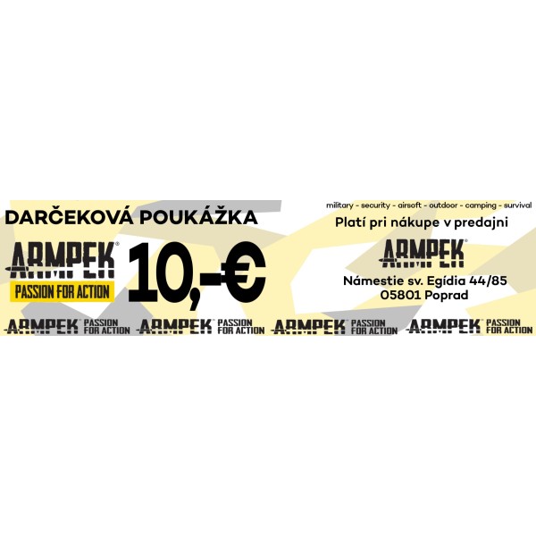 Darčeková poukážka ARMPEK v hodnote 10 EUR