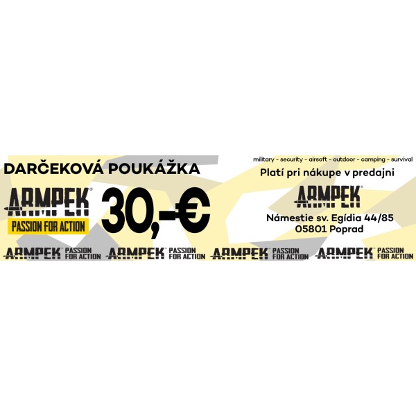 Darčeková poukážka ARMPEK v hodnote 30 EUR