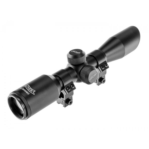 Puškohľad WALTHER 4x32 Compact so zvýšenou montážou 11mm a podhľadom