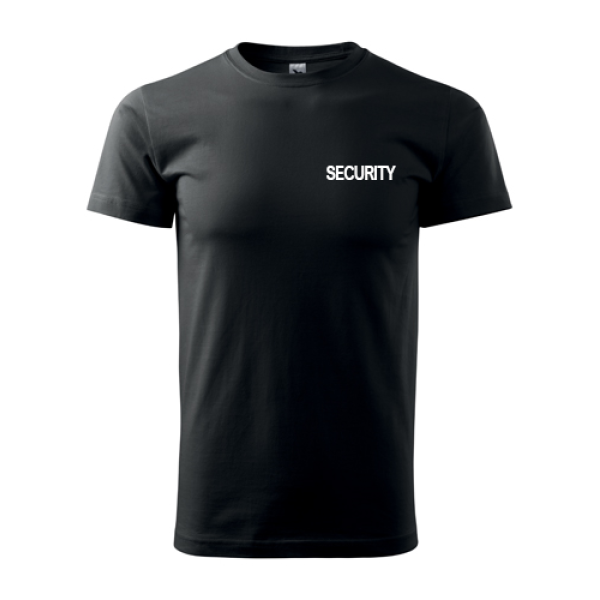 Tričko SECURITY s bielym nápisom - čierne