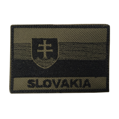 Nášivka SLOVAKIA vlajka so SZ 5x7cm - olivová