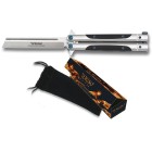 Nôž zatvárací motýlik TOKISU MA 02174, 10cm  - strieborný