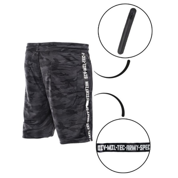 Nohavice krátke tréningové MIL-TEC short - dark camo