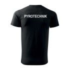 Tričko PYROTECHNIK s bielym nápisom - čierne