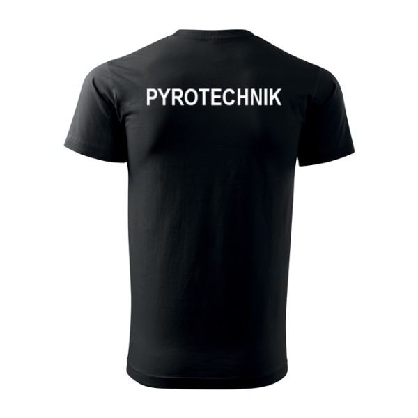 Tričko PYROTECHNIK s bielym nápisom - čierne