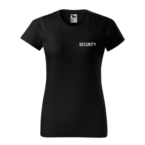 Tričko SECURITY dámske, s bielym nápisom - čierne
