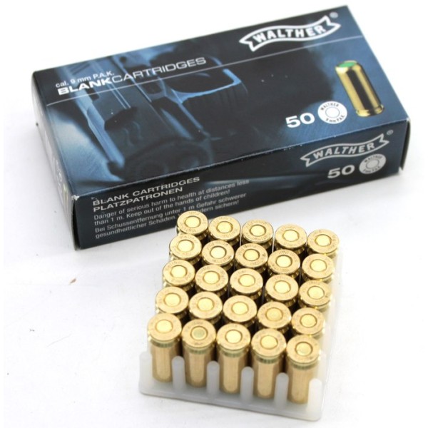 Nábojka štartovacia pištoľová WALTHER, kal. 9mm P.A.K. - 50ks