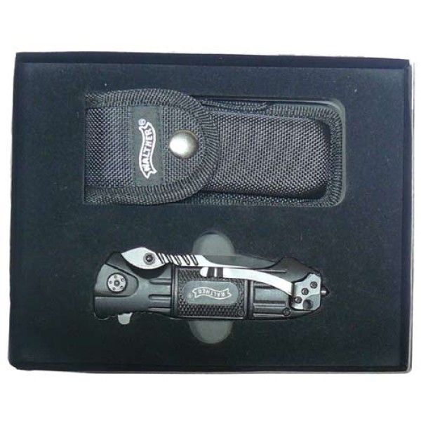 Nôž zatvárací taktický WALTHER BTK Black Tac Knife - čierny