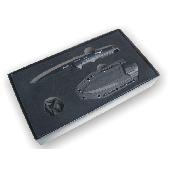 Nôž taktický s pevnou čepeľou WALTHER Backup Knife - čierny