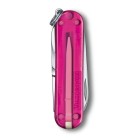 Nôž zatvárací multifunkčný VICTORINOX 0.6223.T5G Classic SD, 58mm - transparentný ružový