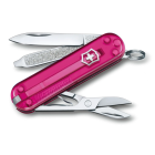 Nôž zatvárací multifunkčný VICTORINOX 0.6223.T5G Classic SD, 58mm - transparentný ružový