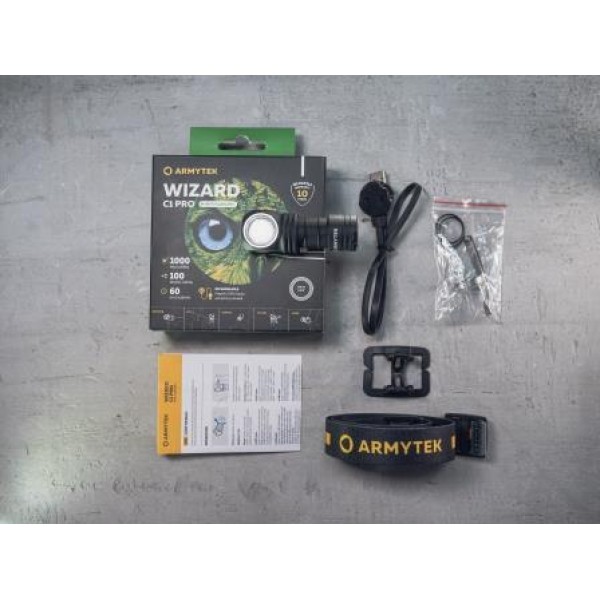 Svietidlo multifunkčné ARMYTEK Wizard C1 Pro Magnet White - čierne