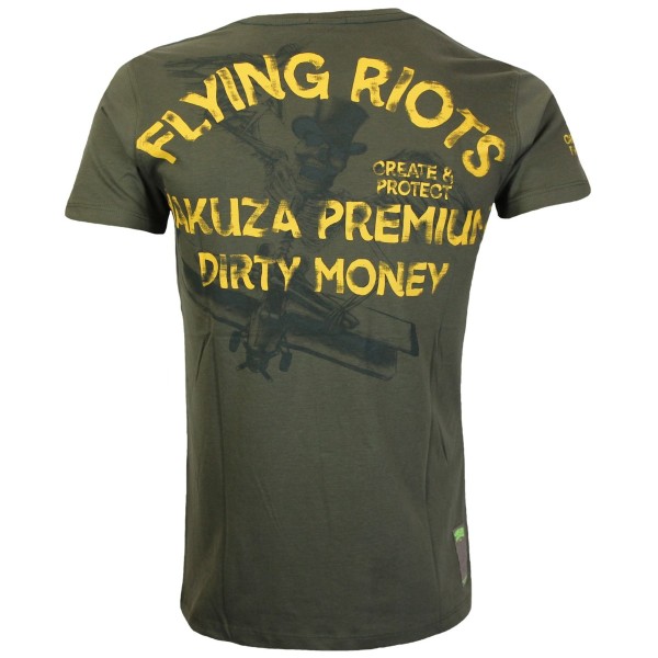 Tričko YAKUZA Flying Riots - olivové