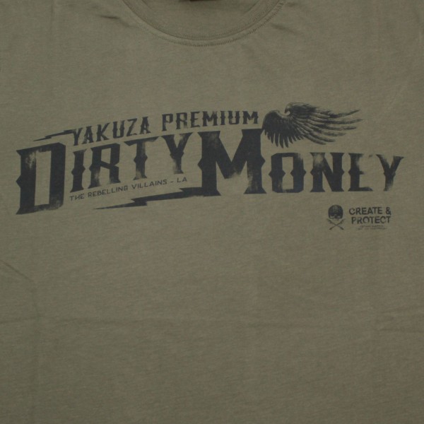 Tričko YAKUZA Dirty Money - olivové